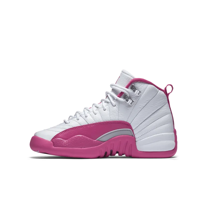 Jordan 12 Retro Dynamic Pink (GS) White/Vivid Pink-Metallic Silver (510815-109)
