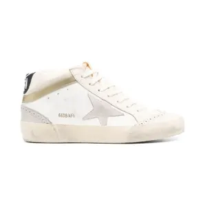 Golden Goose Mid Star Light Grey/Gold “White” (GWF00123F003018)