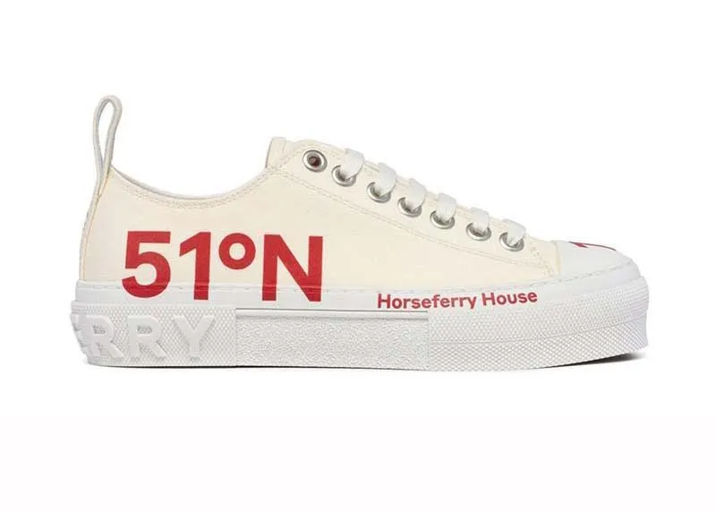 Burberry Coordinates Printed Lace-Up White Red (8062405)
