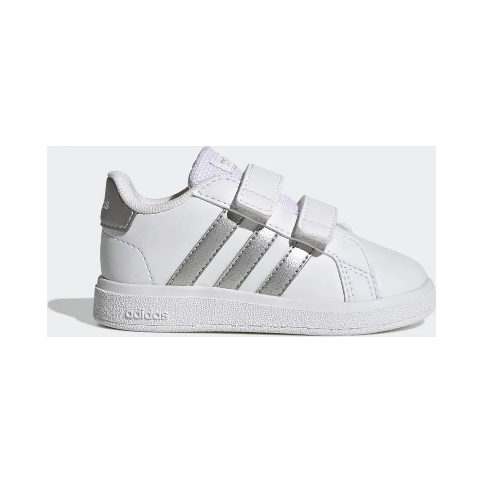 adidas Grand Court Lifestyle Hook and Loop Schuh Cloud White / Matte Silver / Matte Silver (GW6526)