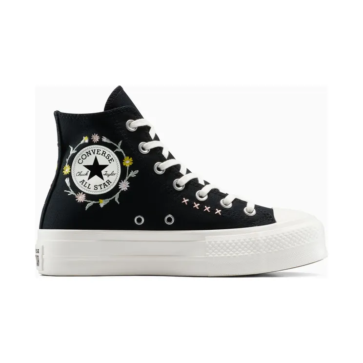 Converse Chuck Taylor All Star Lift Floral Embroidery Black/Egret/Flamingo Fade (A15007C)