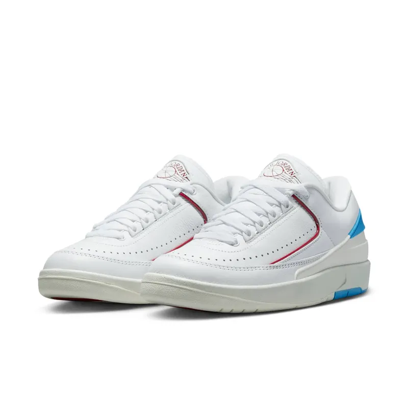 Air Jordan 2 Retro Low White/Dark Powder Blue/Sail/Gym Red (DX4401-164)