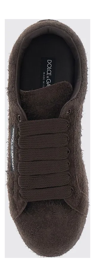 Dolce & Gabbana Portofino Soft Sneakers in Suede Calfskin Dark (CS2471A098187754) (3)