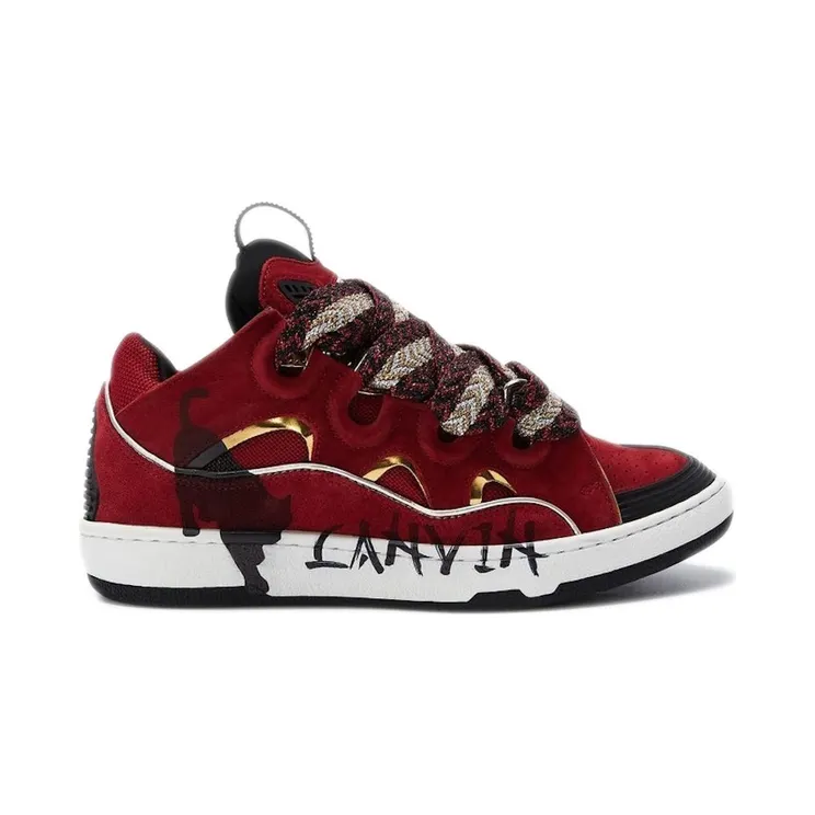 Lanvin Curb Sneakers Red Gold (FM-SKRK11-DCNY-P2230M1)