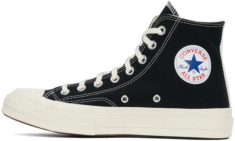 Comme des Garçons Play Black Converse Edition Half Heart Chuck 70 High (P1K112)