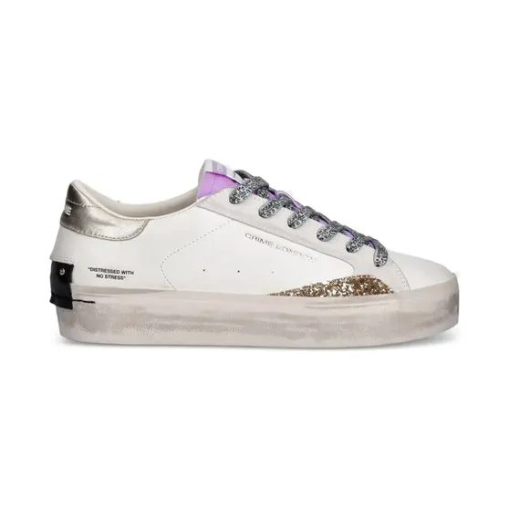 Crime London Distressed Platform mit Glitzer-Detail “White” (29055PP810)