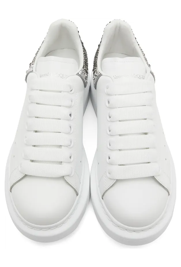 Alexander McQueen White & Black Oversized Sneakers (676700WIAFK) (5)