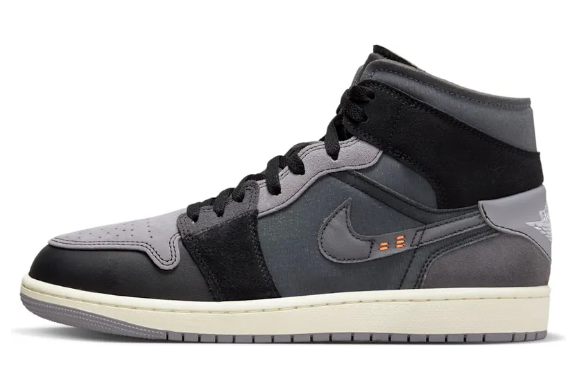 Jordan 1 Mid Craft Inside Out “Black / Light Graphite / Sail / Cement Grey” (DM9652-001)