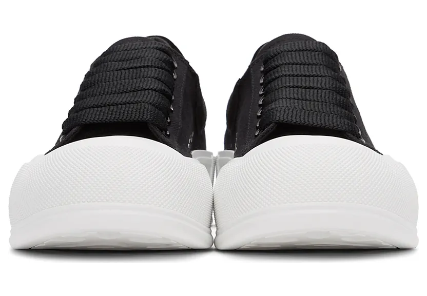 Alexander McQueen White & Blue Deck Plimsoll Sneakers (654594W4MV7) (2)
