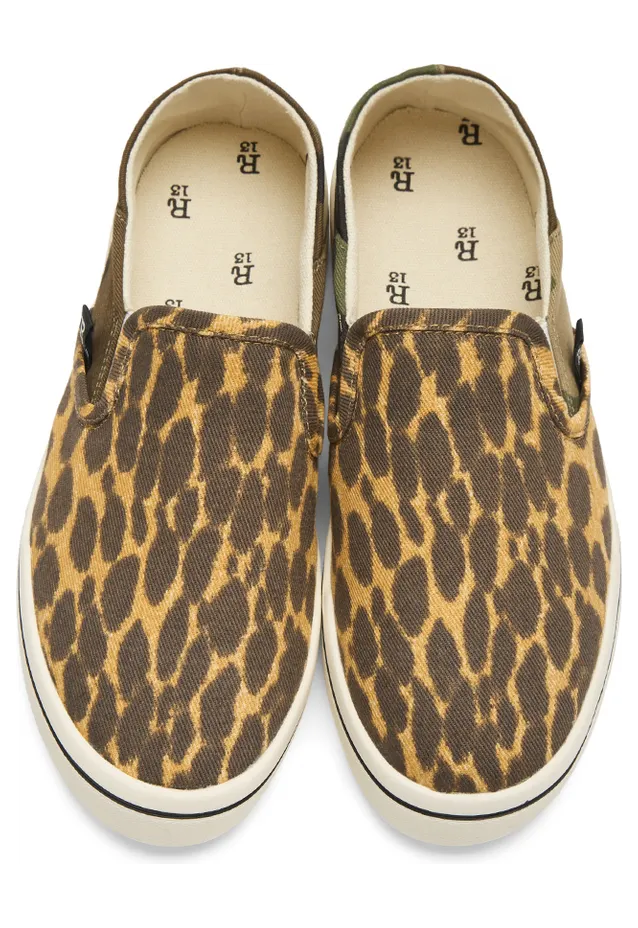 R13 Multicolor Cheetah Camo Slip-On Sneakers (R13S0255-974) (5)