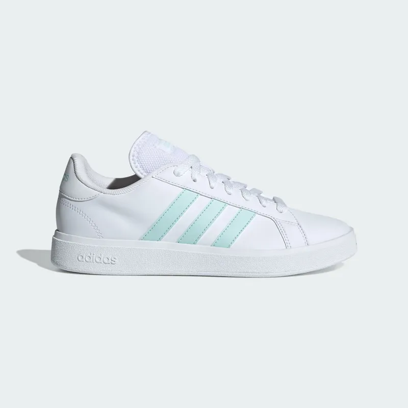 Adidas Grand Court TD “Cloud White / Semi Flash Aqua / Cloud White” (ID3028)