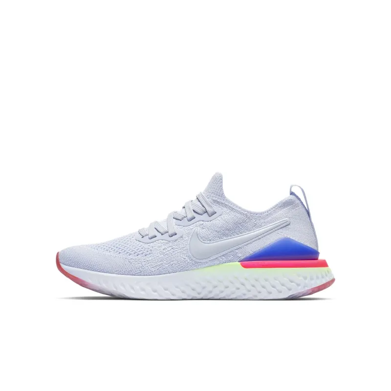Nike Epic React Flyknit 2 Hydrogen Blue Sapphire Hyper Pink (GS) Hydrogen Blue/Black-Lime Blast-Sapphire (AQ3243-453)