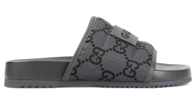 Gucci GG Slide Sandal GG Monogram Grey Black (771466 FACTE 1143)