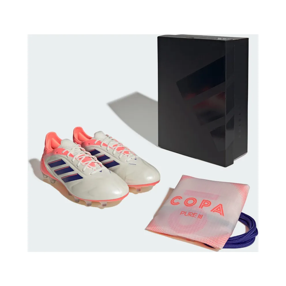 adidas Copa Pure 3 Elite Artificial Grass Boots “Off White / Lucid Blue / Signal Coral” (JR2819)