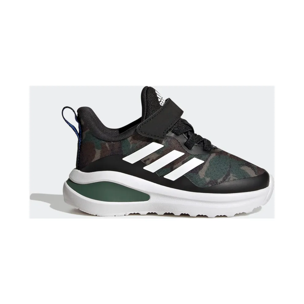 Adidas FortaRun Sport Running Elastic Lace and Top Strap Core Black / Cloud White / Green Oxide (GV9478)