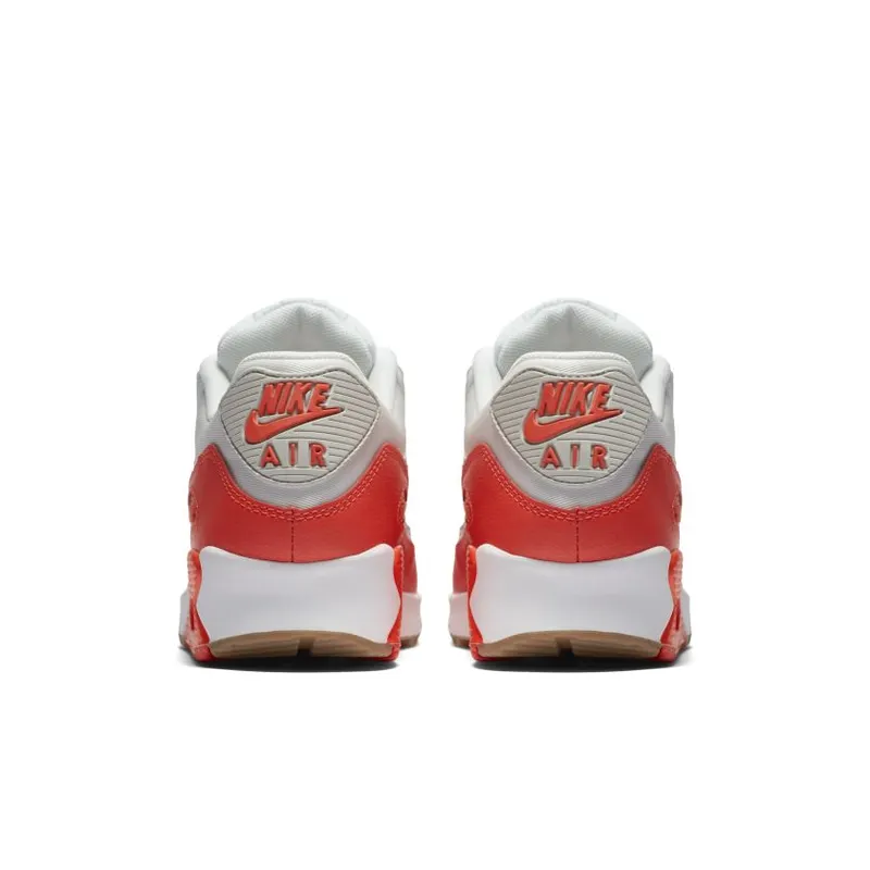 Nike Air Max 90 Essential Summit White Light Brown-Bright Crimson (W) Summit White/Light Brown-Bright Crimson (616730-113)