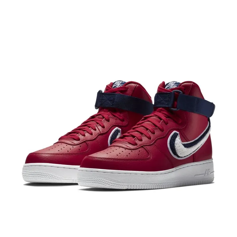 Nike Air Force 1 High 3D Chenille Swoosh Red White Blue Gym Red/White-Blue Void-White (806403-603)