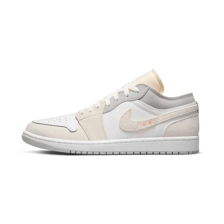 Air Jordan 1 Low SE Craft Inside Out – “White / Phantom Grey / Sail / Orange” (DN1635-100)