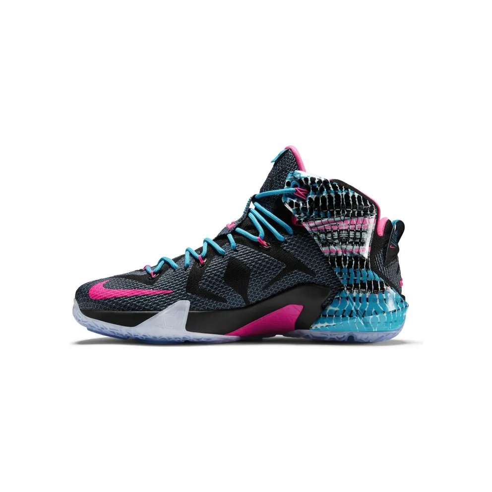 Nike LeBron 12 23 Chromosomes Black/Pink Power-Blue Lagoon (684593-006)