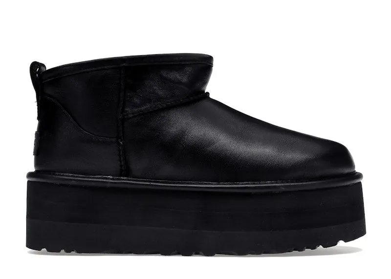 UGG Classic Ultra Mini Platform Boot Black Leather (1141510-BLLE)