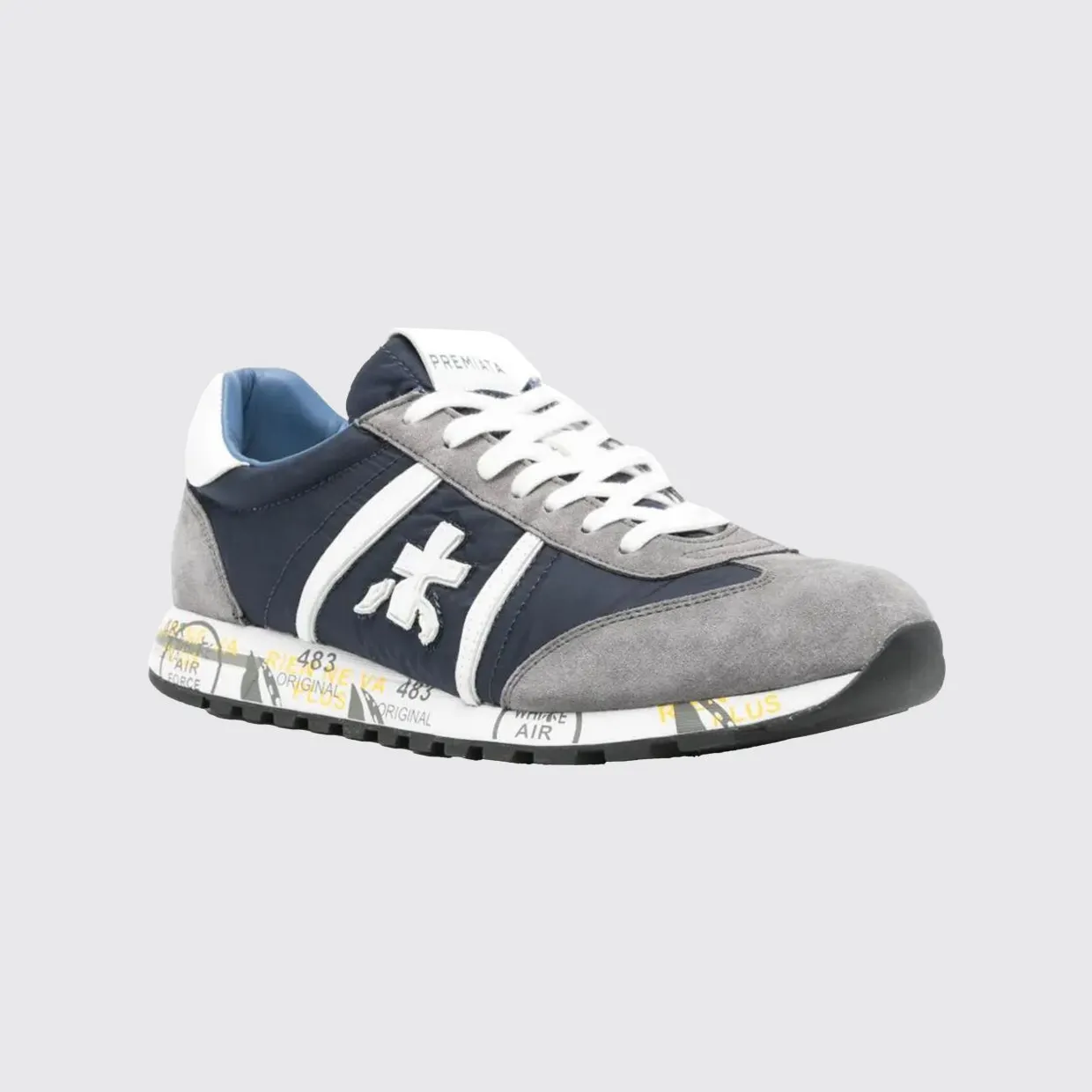 Premiata Lucy Cotton Twill and Nylon Sneakers Blue (LUCY7089)