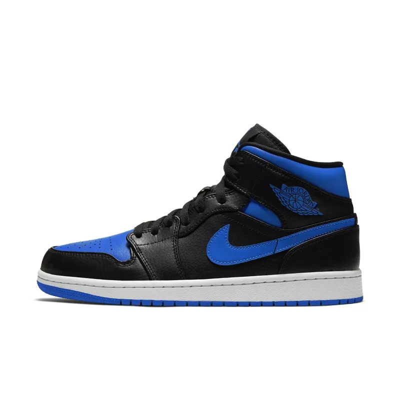 Jordan 1 Mid Royal (2020) Black/Game Royal-White (554724-068)