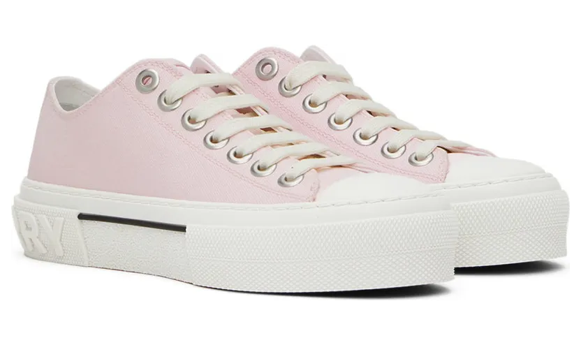 Burberry Pink Organic Cotton Low-Top Sneakers (8050685) (4)