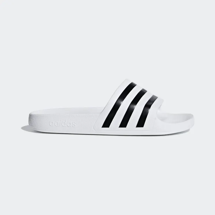 adidas Adilette Aqua Slides “Cloud White / Core Black / Cloud White” (F35539)