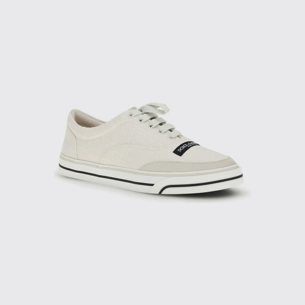 Dolce & Gabbana DG Sailing Sneakers In Linen Blend Canvas White (CS2399A03328D175)