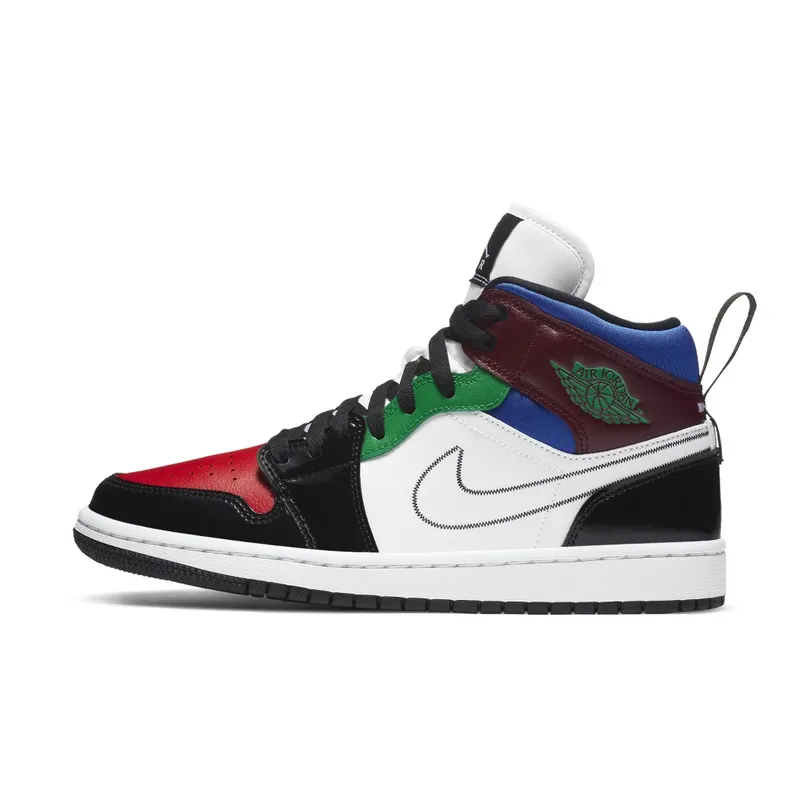 Jordan 1 Mid SE Black White Multi-Color (W) Black/White-Multi-Color (DB5454-001)