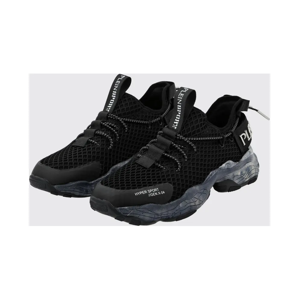 Plein Sport Hyper Sport Low-Top in Mesh with Applied Logo and Pull Tab Black (SADSUSC0522STE003N02)