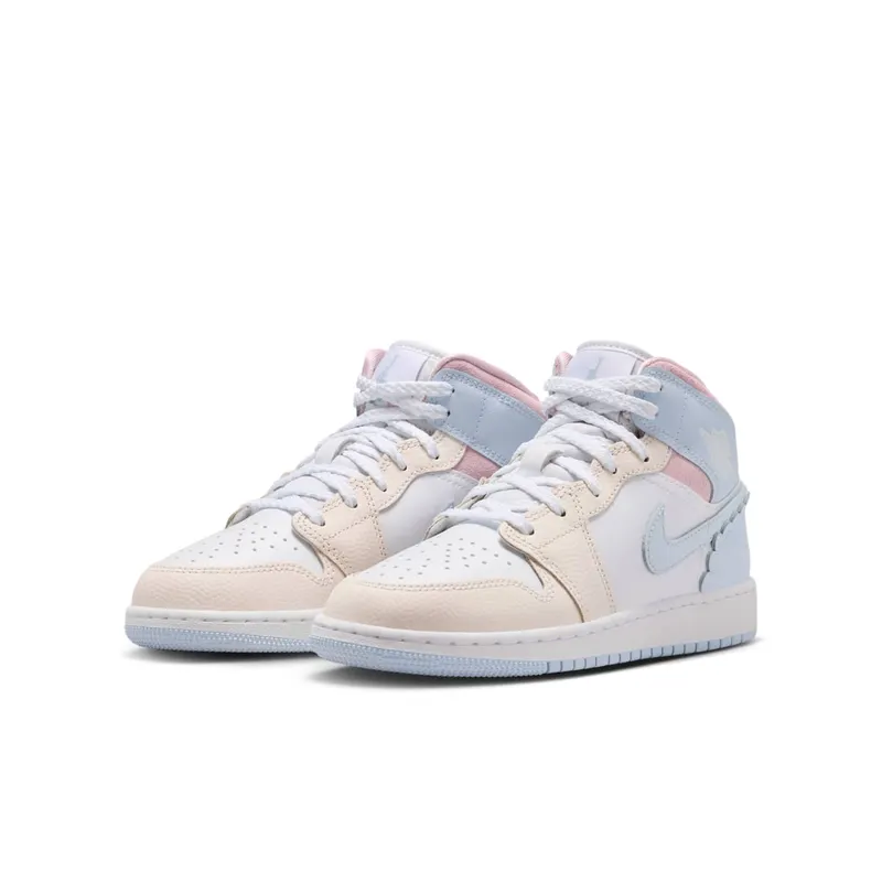 Air Jordan One Mid Half Blue / Pale Ivory / White (IB7057-403)