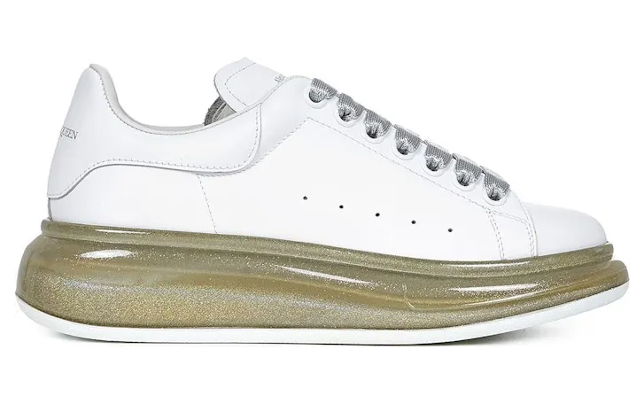 Alexander McQueen Court Trainers Gold Translucent (634151WHWKV9596)
