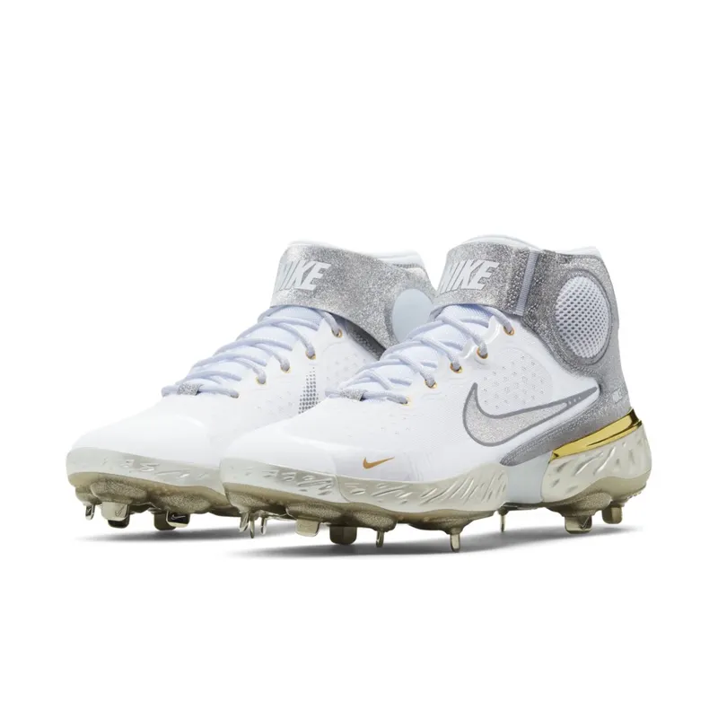 Nike  Alpha Huarache Elite 3 Mid White Smoke Grey White/Smoke Grey/Metallic Gold (CV3550-102)