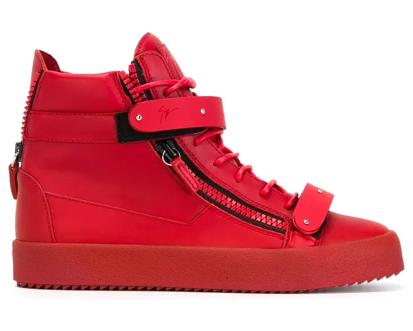 Giuseppe Zanotti High-Top-Sneakers mit Reißverschlüssen “Red” (RU5012)