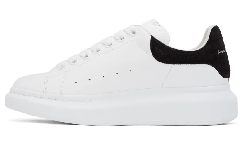 Alexander McQueen White & Black Croc Oversized Sneakers (625162WHZ4K) (3)