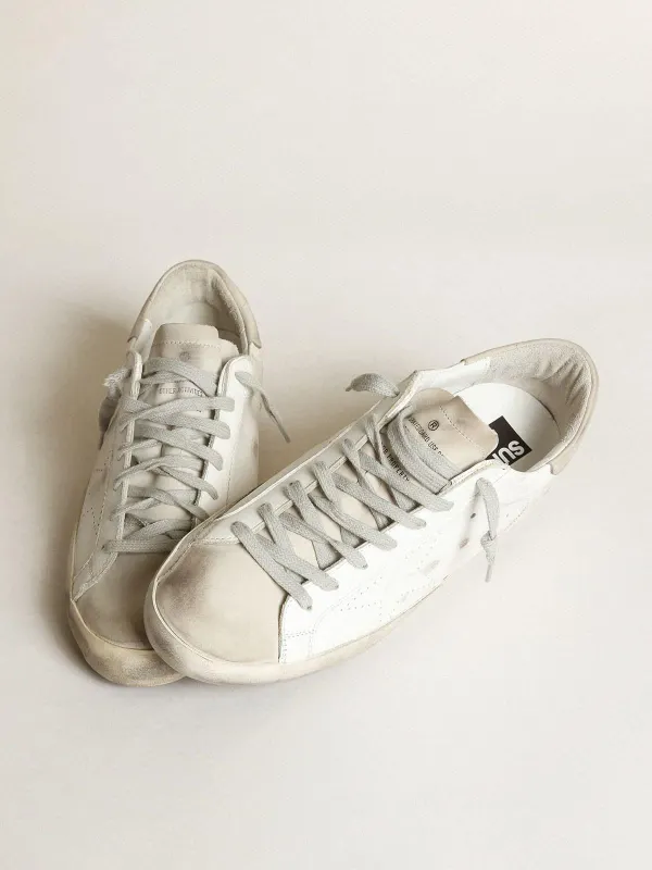 Golden Goose Super-Star In White Leather With Perforated Star And Beige Nubuck Heel Tab (GWF00105.F002942.10276) (2)