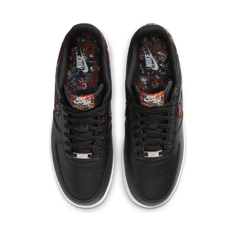 Nike Air Force 1 Low Black Floral Black/White-Game Royal-Multi-Color (CZ7933-001)