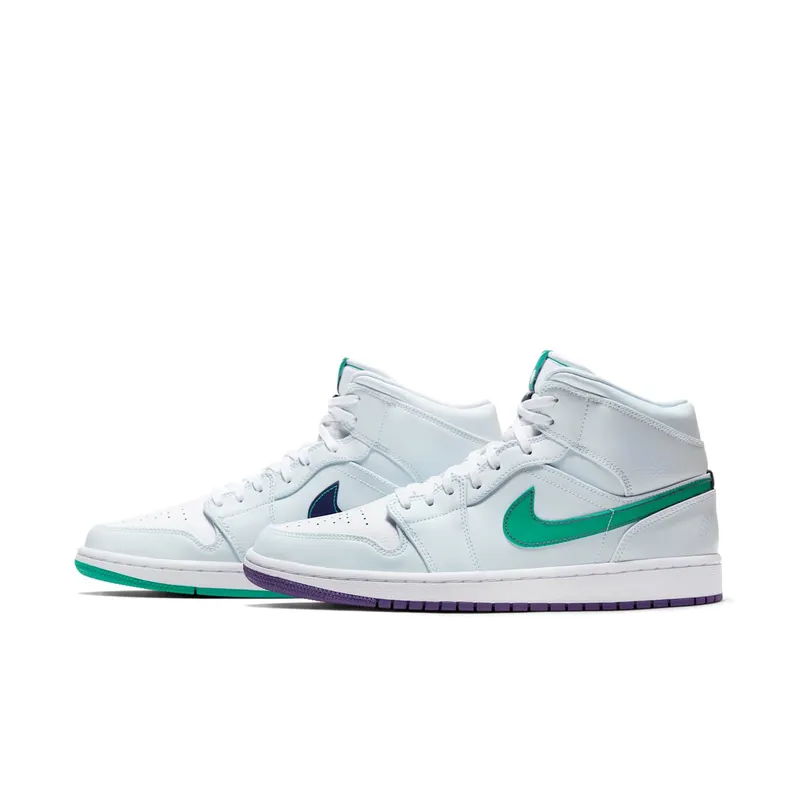 Jordan 1 Mid Pregame Pack Mindfulness Luka Doncic White/Green-Purple (CW5853-100)