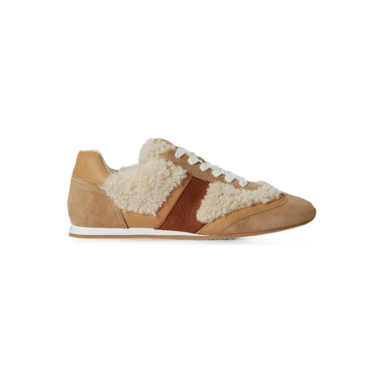 Lauren Ralph Lauren Sneakers met lammy afwerking – Beige (802P18444)