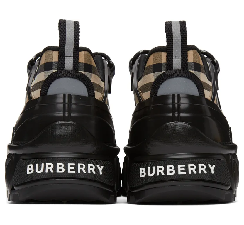 Burberry Beige & Black Check Arthur Sneakers (8039047) (4)