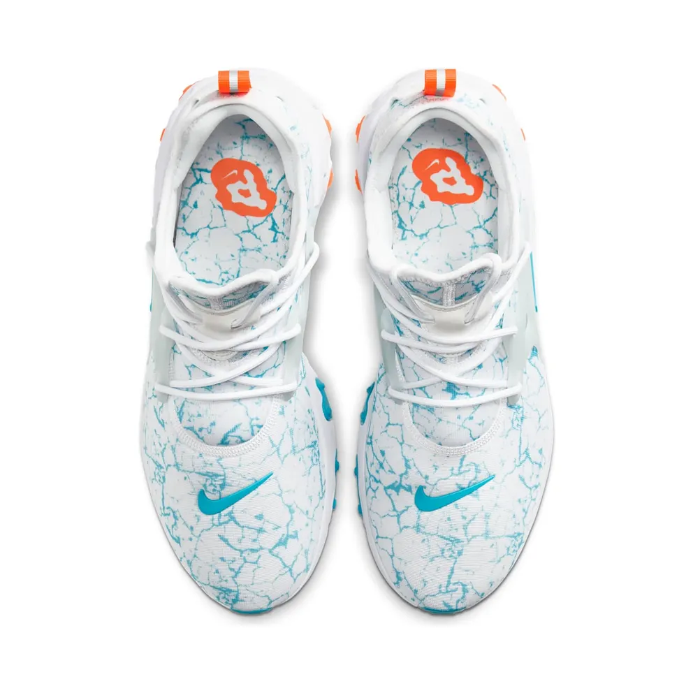 Nike React Presto Acid Wash White/Aura-Total Orange-Blue Fury (CN7664-100)