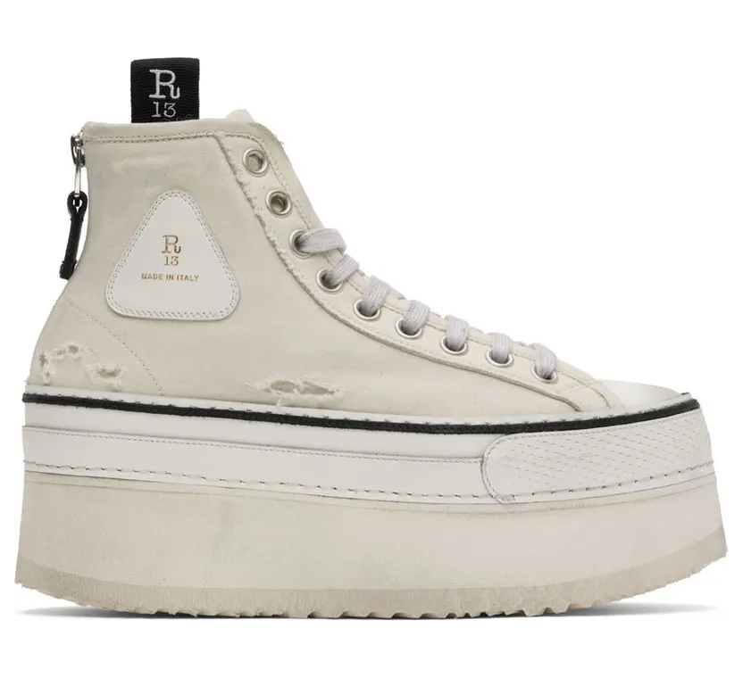 R13 Off-White Kurt Platform High-Top Sneakers (R13S0071-003)