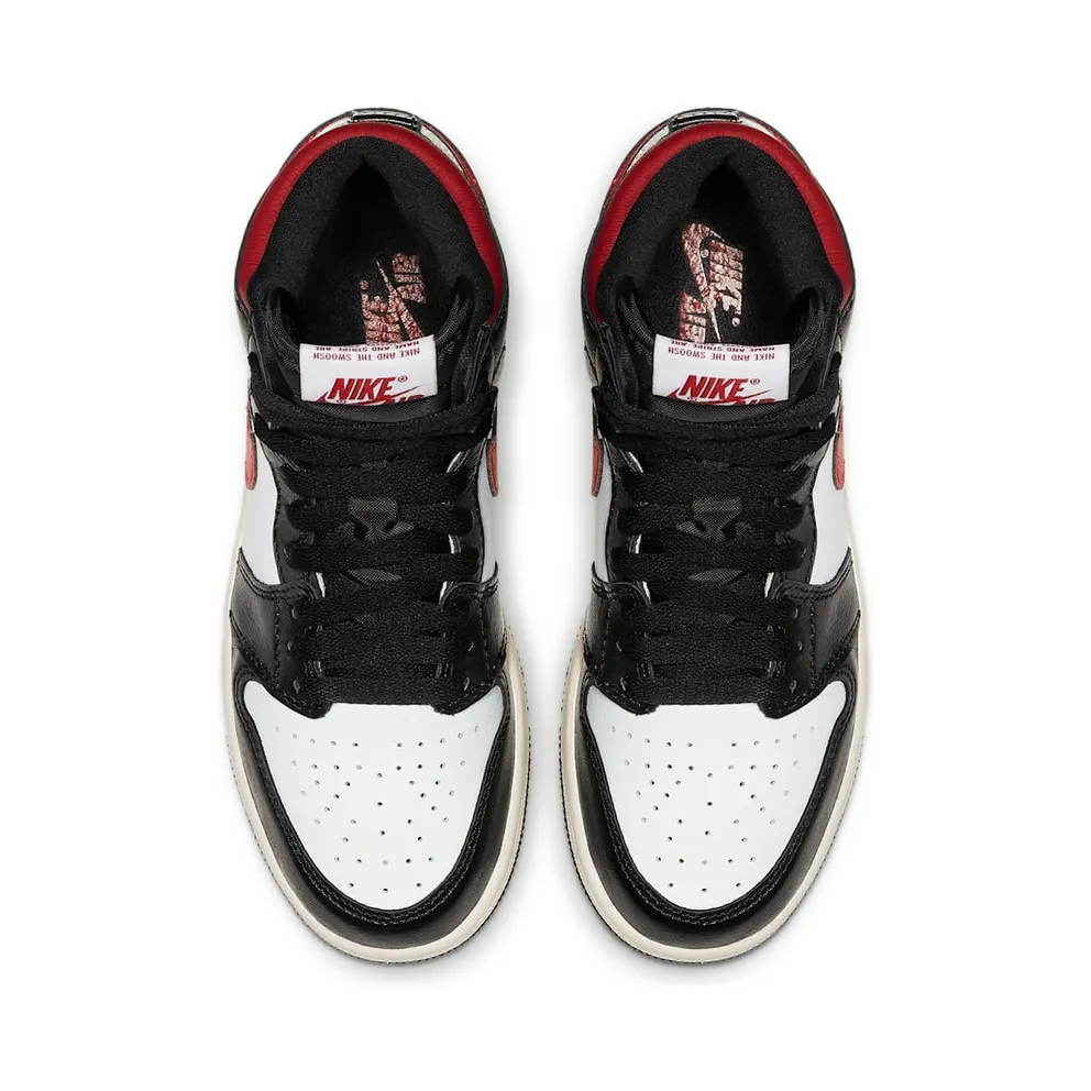 Air Jordan Nike AJ I 1 Retro High Black Gym Red (GS) (2019) (575441-061)