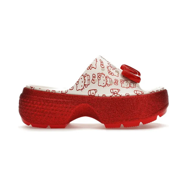 Crocs Stomp Slide Hello Kitty 50th Anniversary Red Glitter (209815-100)