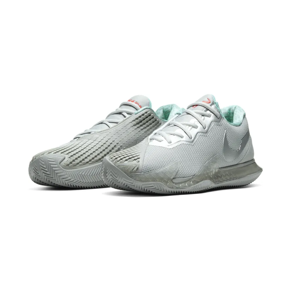 NikeCourt Air Zoom Vapor Cage 4 (gravel) “Metallic Silver / Light Aqua / Laser Crimson” (CD0425-004)