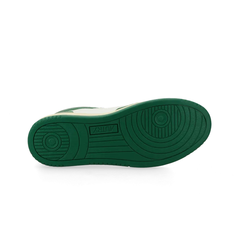 Autry Medalist Mid W (leat / leat / white / green) – AUMWWB03