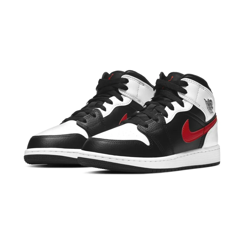Jordan 1 Mid White Black Chile Red (GS)
