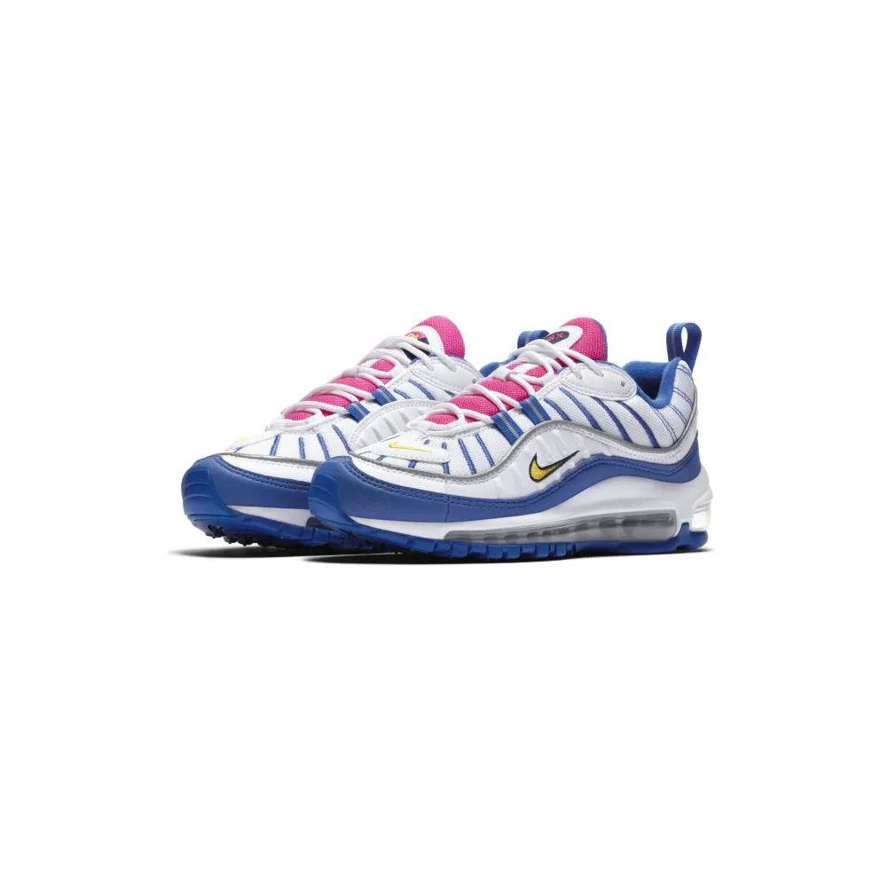 Nike Air Max 98 White Indigo Force (GS) White/Indigo Force-Laser Fuchsia-Amarillo (BV4872-101)
