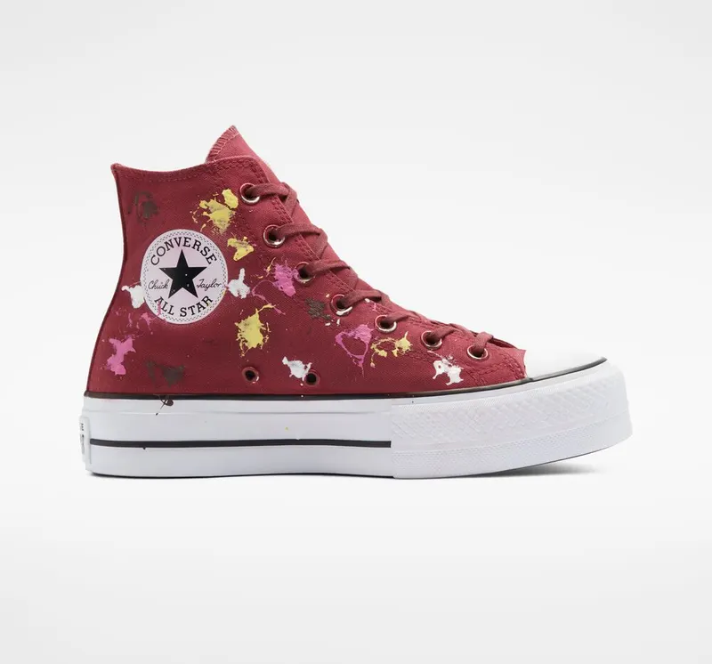 Converse Chuck Taylor All Star Lift Platform Pastel Splash Maroon Splash (A04318C)